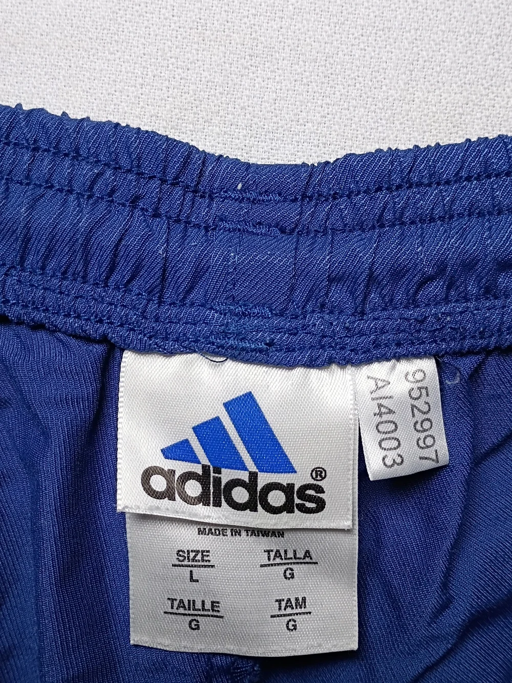 Vintage 2000 Adidas Mens Nylon 3 Stripe Athletic Cargo Shorts Large Royal Blue